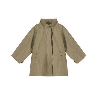 允儿妈女童春季新款百搭立领中长款风衣男女宝宝时尚外套儿童上衣