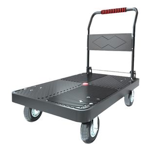 初达小推车静音拖车塑料手推车搬运车折叠轻便携平板车家用小拉车