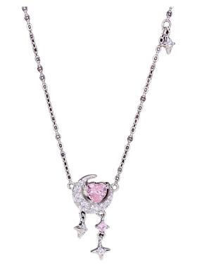 999纯银月亮爱心项链女