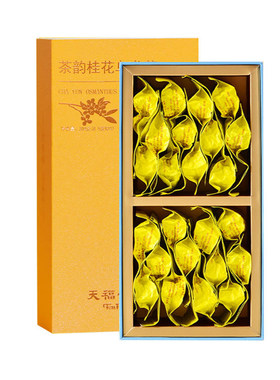 天福茗茶 茶韵桂花乌龙茶 乌龙茶茶叶桂花花茶 独立包装盒装204g