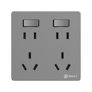 二开十孔插座带开关独立控制10孔6六孔面板厨房专用86型家用暗装