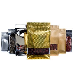 牛皮纸袋收纳八边封口袋铝箔袋透明自立自封袋茶叶加厚食品包装袋