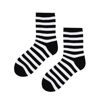 黑白条纹袜子男女ins三杠学院风