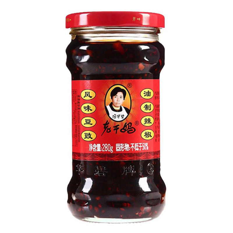 老干妈风味豆豉油制辣椒280g香辣拌饭拌面贵州特产辣椒酱调味酱