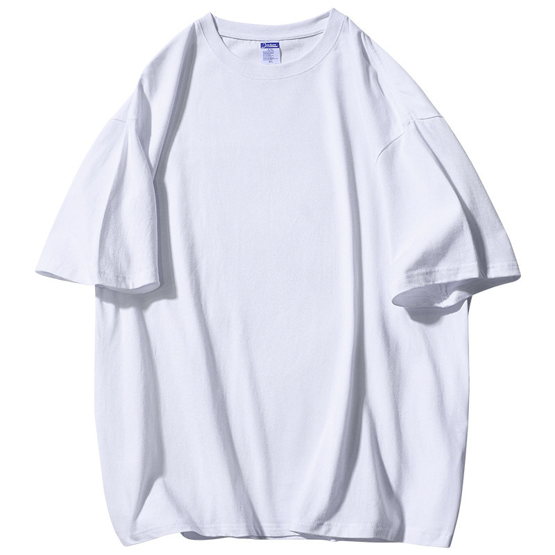纯白色240g重磅精梳纯棉短袖t恤夏宽松大码百搭打底衫男女t-shirt