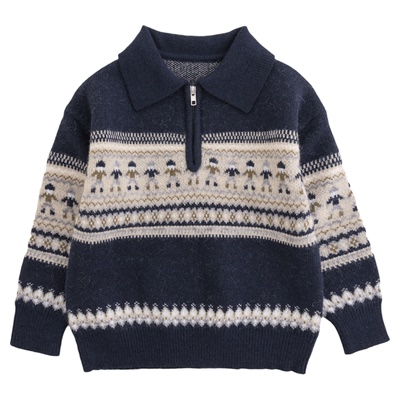 【宝藏衣橱上新】男童毛衣春秋款儿童翻领毛衣2024新款秋装QS9116