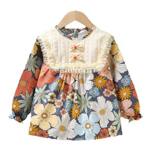 儿童罩衣围裙防水防脏宝吃饭围兜婴儿辅食幼儿园纯棉女童反穿饭衣