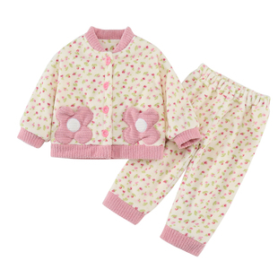 儿童珊瑚绒睡衣女童2025新款冬加绒加厚女孩女宝宝双层家居服冬装