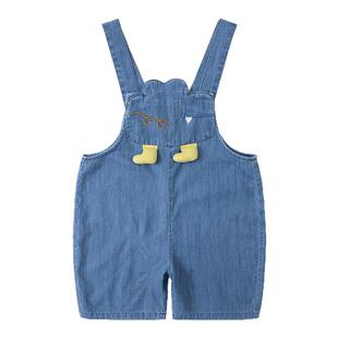 嘟嘟家儿童背带裤夏季新款男童五分裤卡通宝宝裤子男宝短裤夏款新