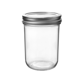 16oz美式梅森罐mason玻璃光面密封罐沙拉酸奶燕麦杯带盖约450ml