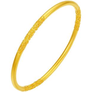 周六福黄金手镯足金计价富韵金镯子手饰妇女节礼物官方正品