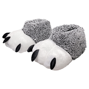 个性搞怪大爪子棉拖鞋男包跟冬季室内居家用男士毛毛情侣棉鞋女