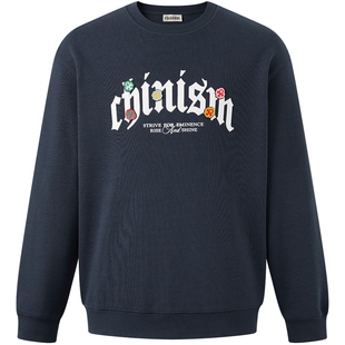 CHINISM丨幸运之符针织圆领卫衣男秋冬休闲通勤上衣/CXHB41K1043