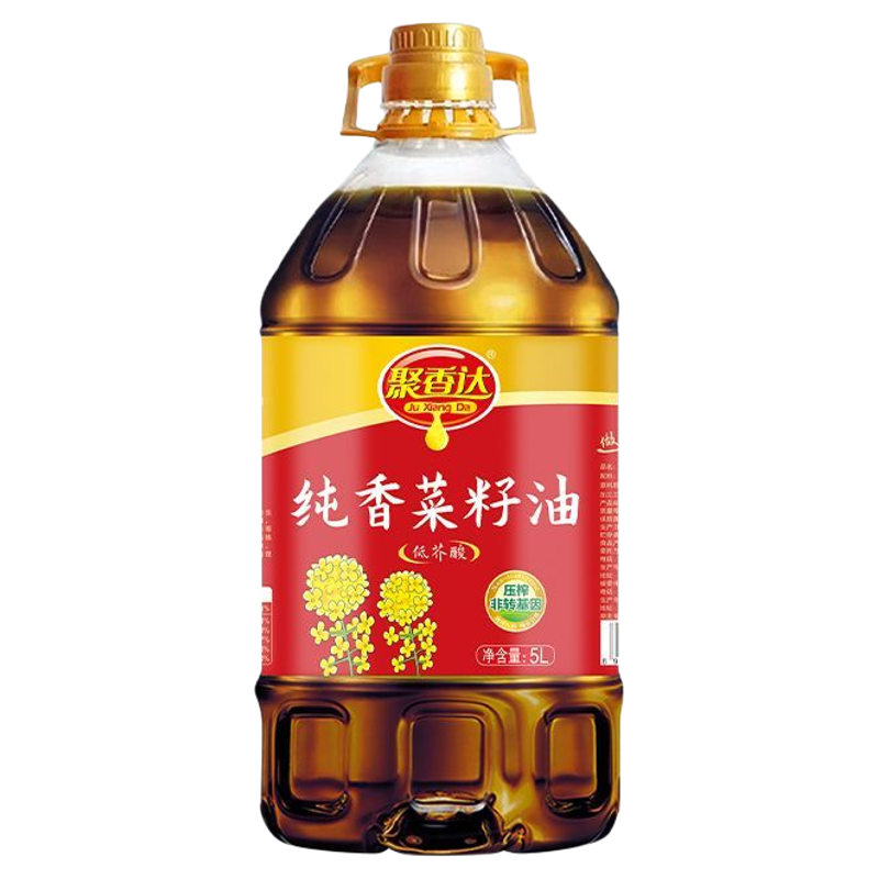 聚香达纯香菜籽油5L正宗非转基因物理压榨食用油浓香菜籽油桶装