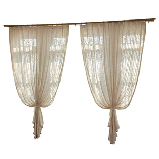 镜面纱帘窗帘法式田园风提花透光不透人阳台防晒客厅绍兴柯桥窗帘