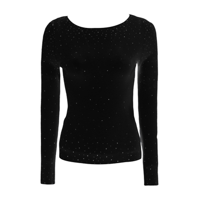 DPLAY2025秋季新款粉色针织衫女蕾丝拼接设计长袖羊毛上衣打底衫