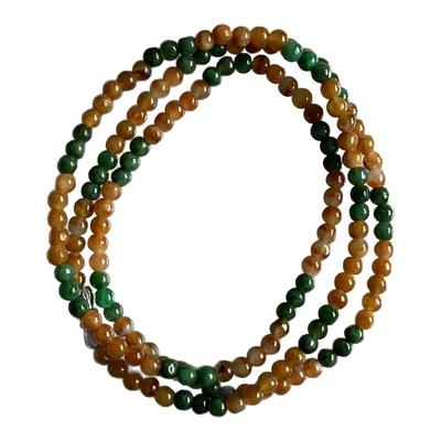 缅甸翡翠多宝多彩小米珠4mm项链