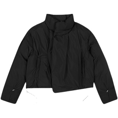 不规则印花logo短款羽绒棉服