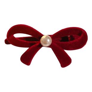 2025新年红色发夹发饰蝴蝶结洗脸发箍女过年穿搭夹子头饰成人发卡