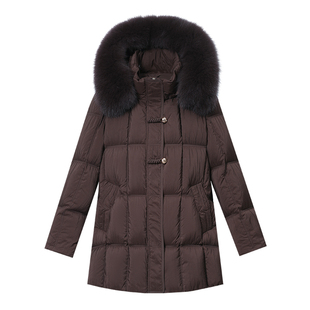 妈妈羽绒服洋气加厚狐狸大毛领2025新款中老年人女秋冬装奶奶外套