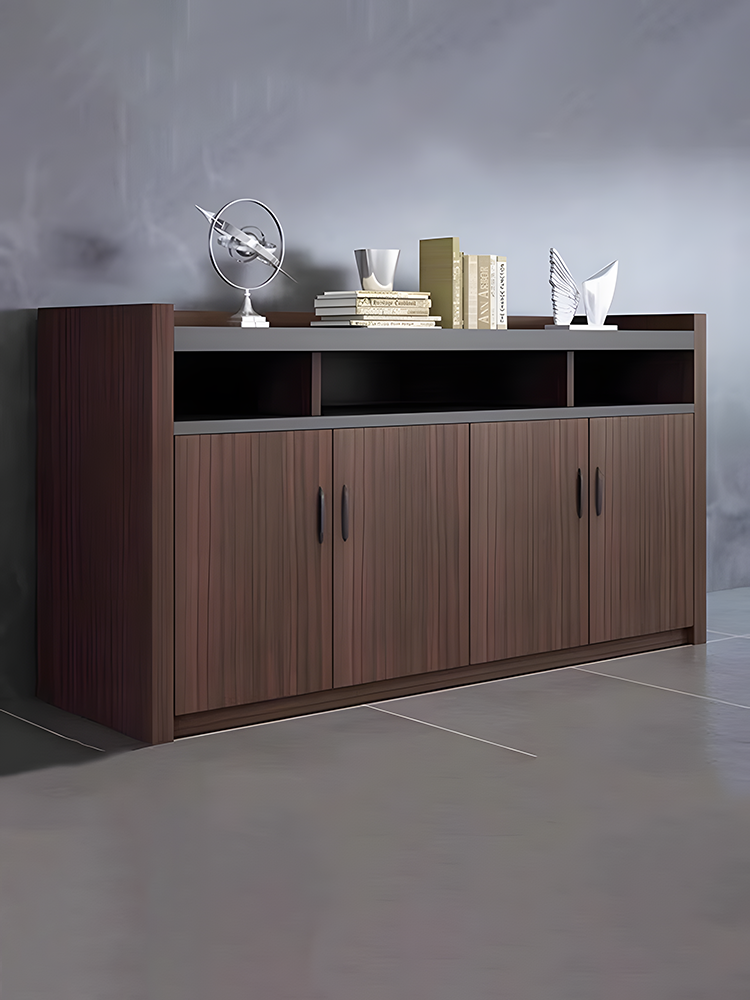 茶水柜会议室餐边柜简约现代木质矮柜2/3/4门储物柜长条柜4门柜