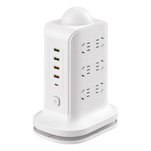 可无线充电立式插座插排多插位转换器带USB家用办公接插线板带线