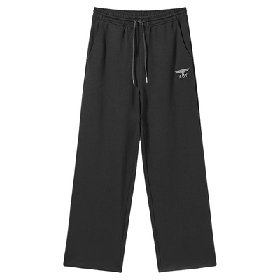 BOYLONDON2026年春夏黑色休闲抽绳针织直筒男女款百搭长裤N15900