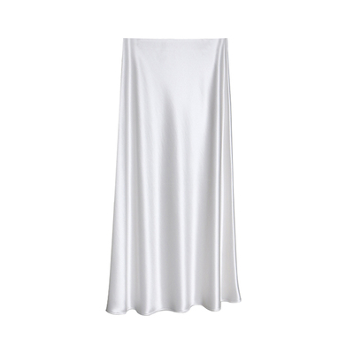 松紧腰珍珠白三醋酸半身裙女短裙中长裙垂感显瘦鱼尾A版丝滑百搭