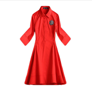 春秋装新款女装刘亦菲同款红色连衣裙晚会结婚礼服长袖显瘦不规则