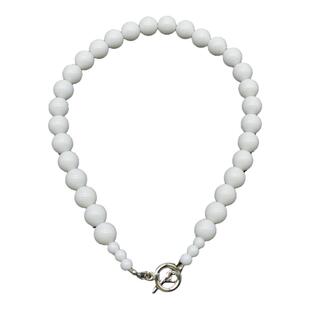 韩国网红同款白色珍珠OT扣项链女轻奢小众高级感串珠锁骨链颈链潮