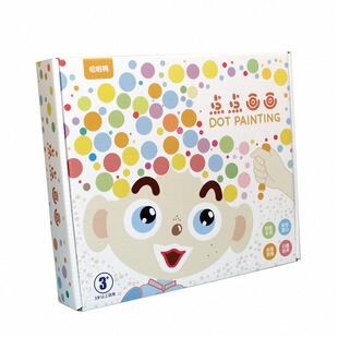 点点画画 儿童创意绘画套装 益智涂色画玩具涂鸭填色画点点笔涂色
