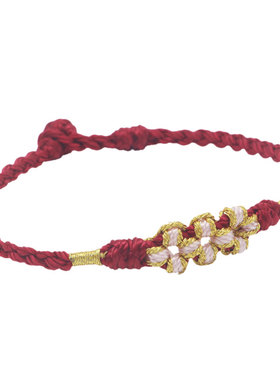 手工编织桃花结手绳ins小众森系