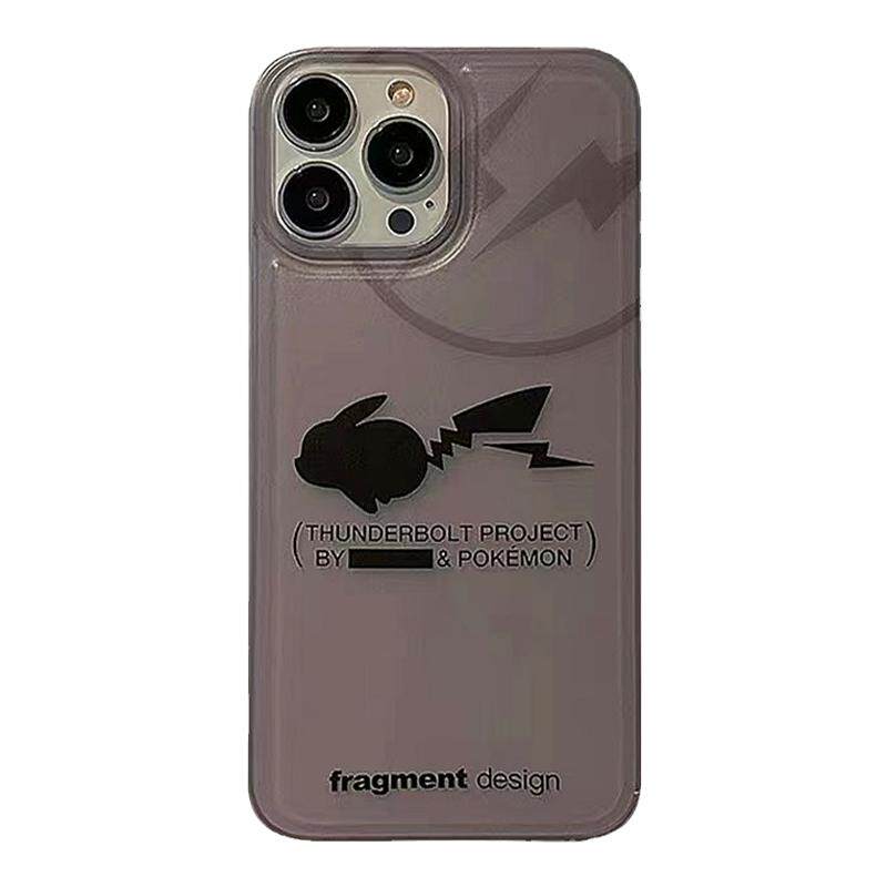 潮牌个性藤原浩闪电皮卡丘适用iPhone16ProMax手机壳防摔苹果14全包保护套ins风15情侣软壳13PRO硅胶软