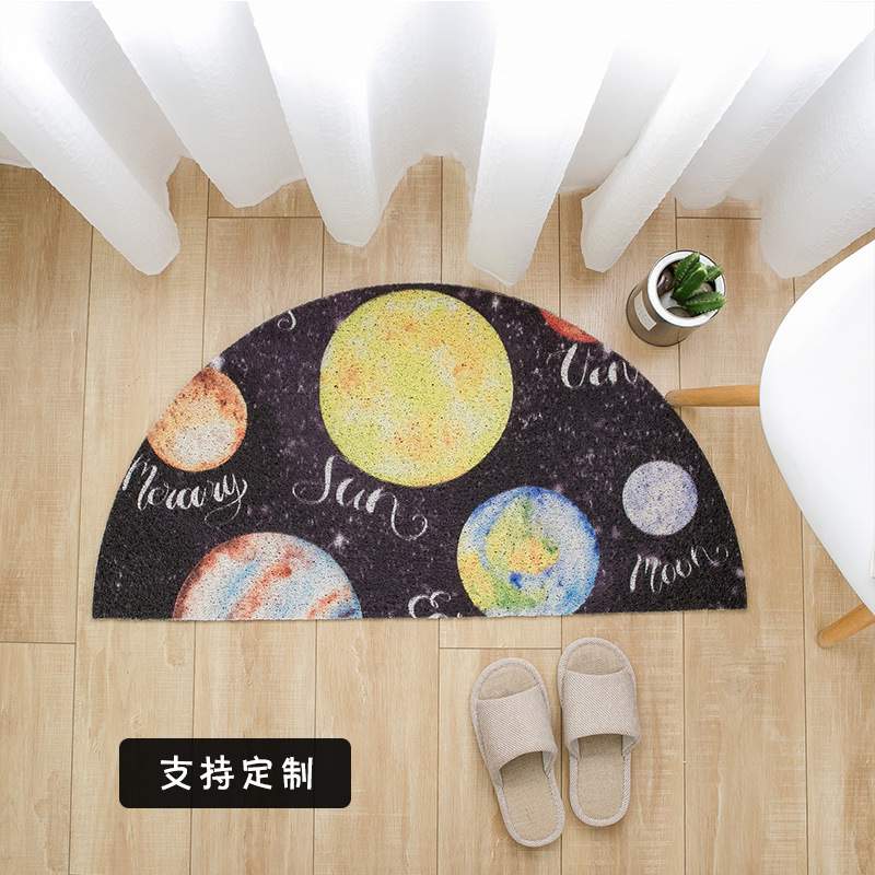 入门丝圈地垫 进门客厅卧室浴室PVC家用地垫丝圈半圆地垫