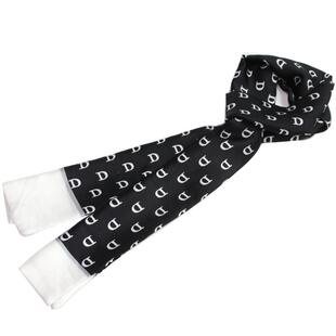 春款新款薄围巾青年男士黑白条纹双面小长条丝巾英伦时尚衬衫领巾