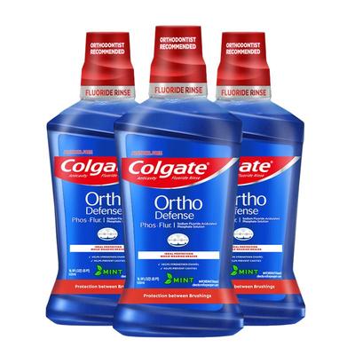 高露洁正畸漱口水含氟防蛀3瓶装