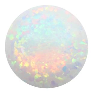 白色系人造欧泊石OPAL 圆形平底素面仿白欧珀澳宝戒面镶嵌OP17