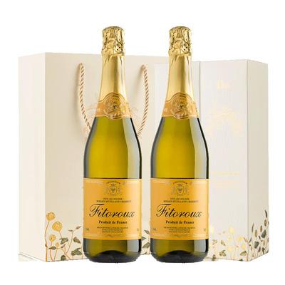 【自营】法国进口无醇起泡酒0度无酒精白葡萄汁起泡酒女赠香槟杯