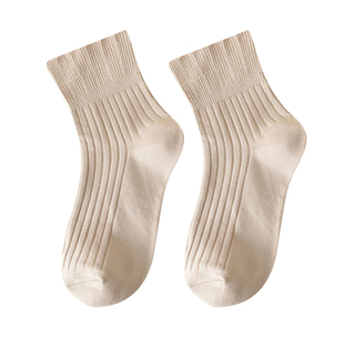 老年人松口袜女夏季脚肿脚胖不勒纯棉奶奶宽口松中筒袜妈妈袜春秋