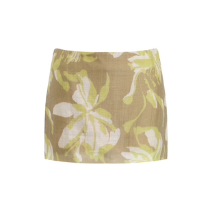 SMIIILE莱赛尔苎麻防走光裙裤印花半身裙女短款春夏低腰a字裙显瘦