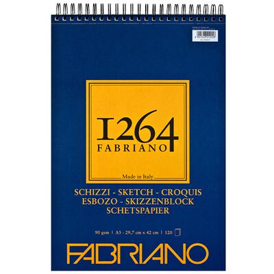 官方旗舰店意大利FABRIANO1264系列素描本A3/A4速写彩铅美术生专用线圈本马克笔绘画本随身携带A5画本空白