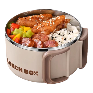 德国316不锈钢泡面碗食品级带手柄带盖沥水大容量学生宿舍用饭盒