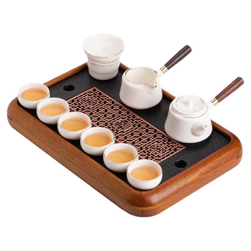 輕奢實(shí)木茶盤茶臺(tái)簡(jiǎn)約功夫茶具托盤儲(chǔ)排兩用辦公會(huì)客中式2025新款