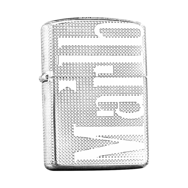 ZIPPO162镀银星光牛头万宝路盔甲
