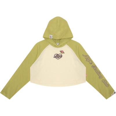 爱心刺绣连帽短款长袖T恤