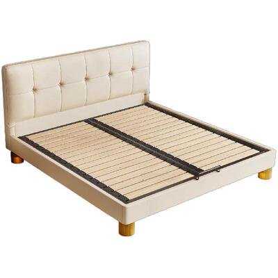 全实木小户型薄床头静音双人床