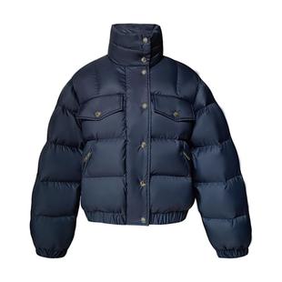 诗都奇2025新款小香风24K镀金纽扣95白鹅绒羽绒服女短款面包服冬