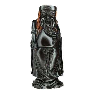 黑珊瑚海柳送礼文玩福禄寿摆件