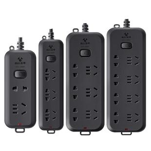 公牛插座宿舍插排多孔黑色插线板多功能家用插排加长拖线板电插板