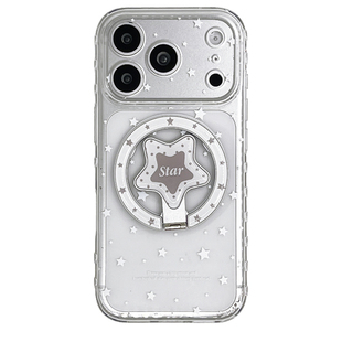 kaia chic简约小星星适用苹果17promax手机壳iphone16pro新款13女14pro磁吸折叠支架15pro全包透明防摔手机套